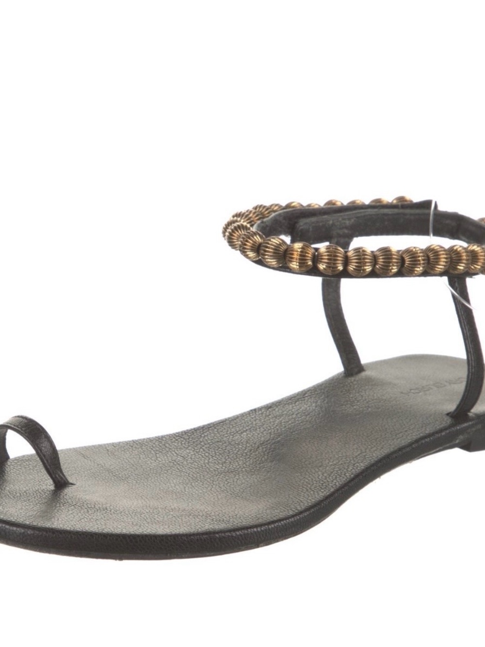 Tory Burch Black and gold beaded sandal